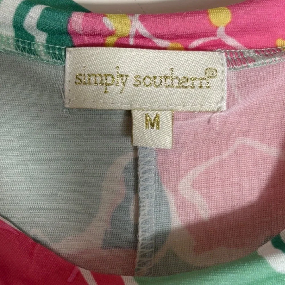 Simply Southern Sea Turtle Topsail Print Sleeveless Keyhole Tassel Hem Dress Med